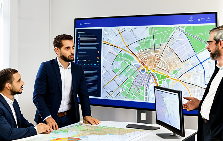 도시계획 실무에서의 데이터 분석 - **

A diverse group of urban planners collaborating around a large digital display showing a GIS map...