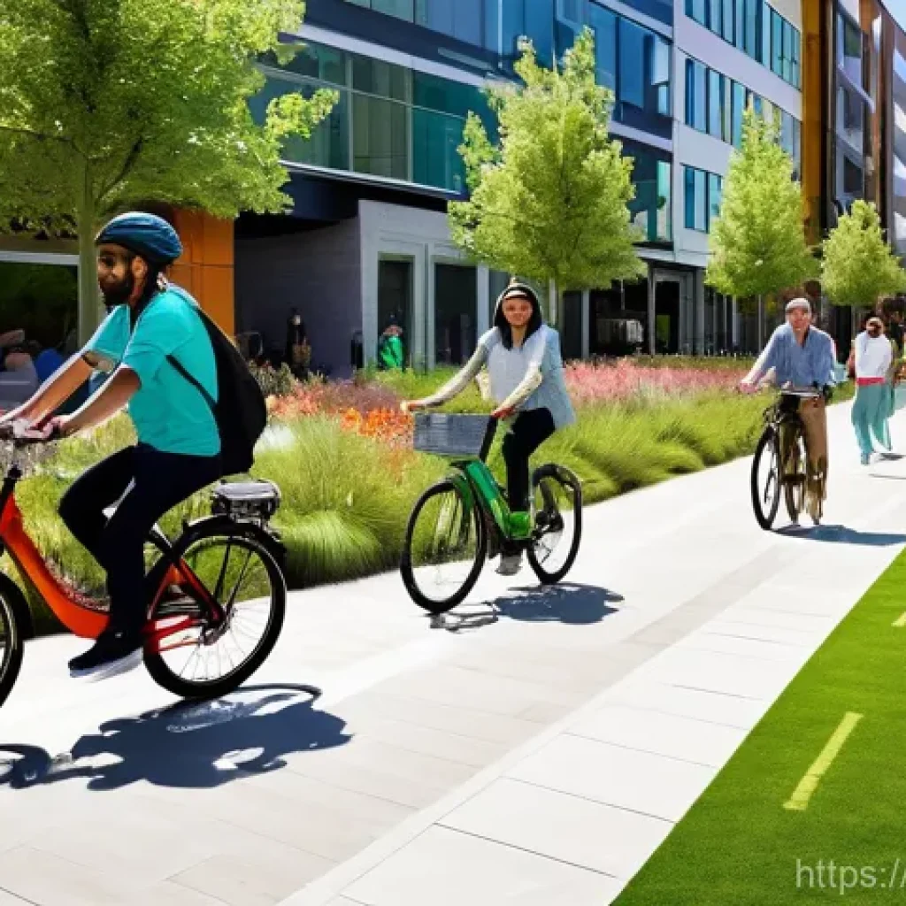 도시계획 관련 포트폴리오 작성법 - Sustainable Urban Living in a Vibrant Community Square**

A diverse group of people, including famil...