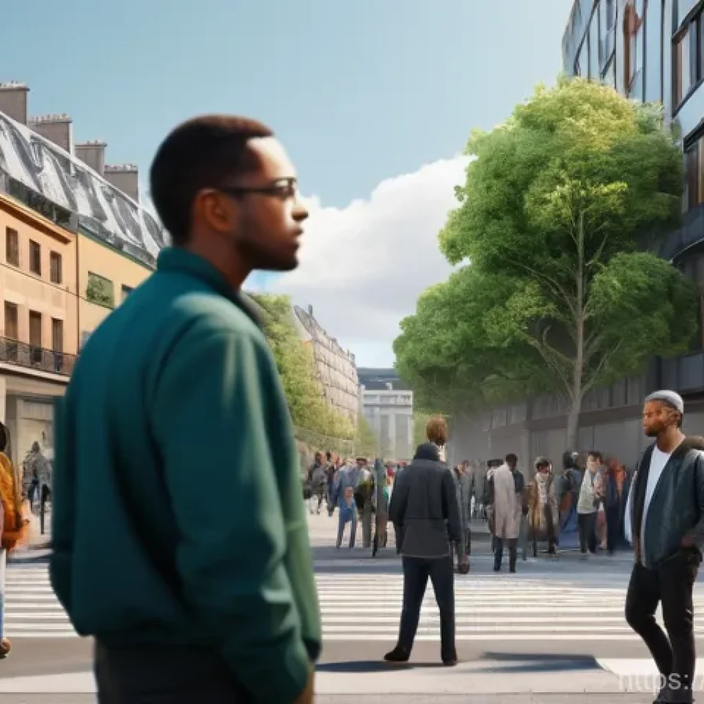 도시계획 업무에서의 갈등 해결법 - **Urban Crossroads: Navigating Tensions and Hopes.**
    A dynamic illustration capturing a bustling...